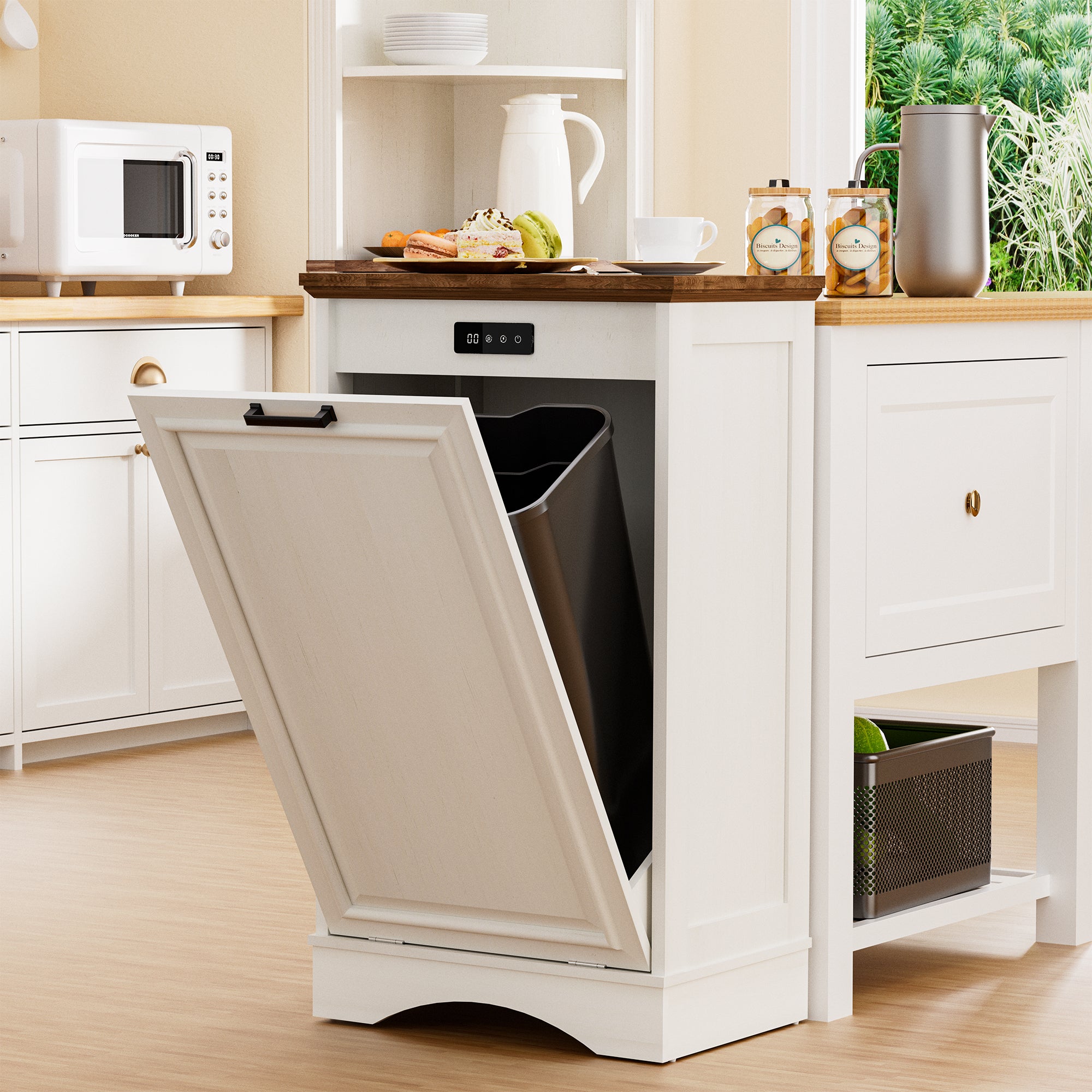 13 Gallon Tilt Out Trash Cabinet Kitchen Waste Bins