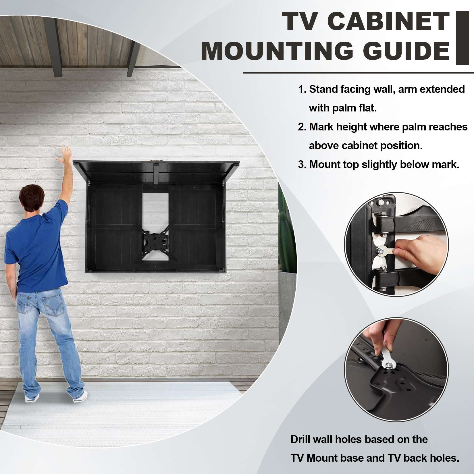 55-Inch Solid Wood Weatherproof Outdoor TV Enclosure
