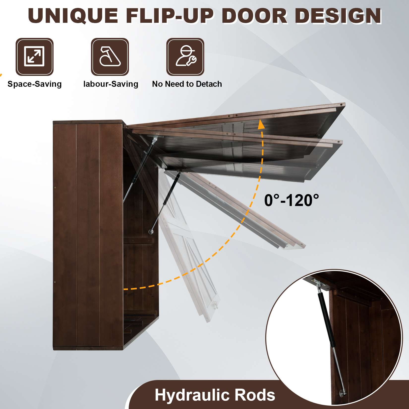 55-Inch Solid Wood Weatherproof Outdoor TV Enclosure