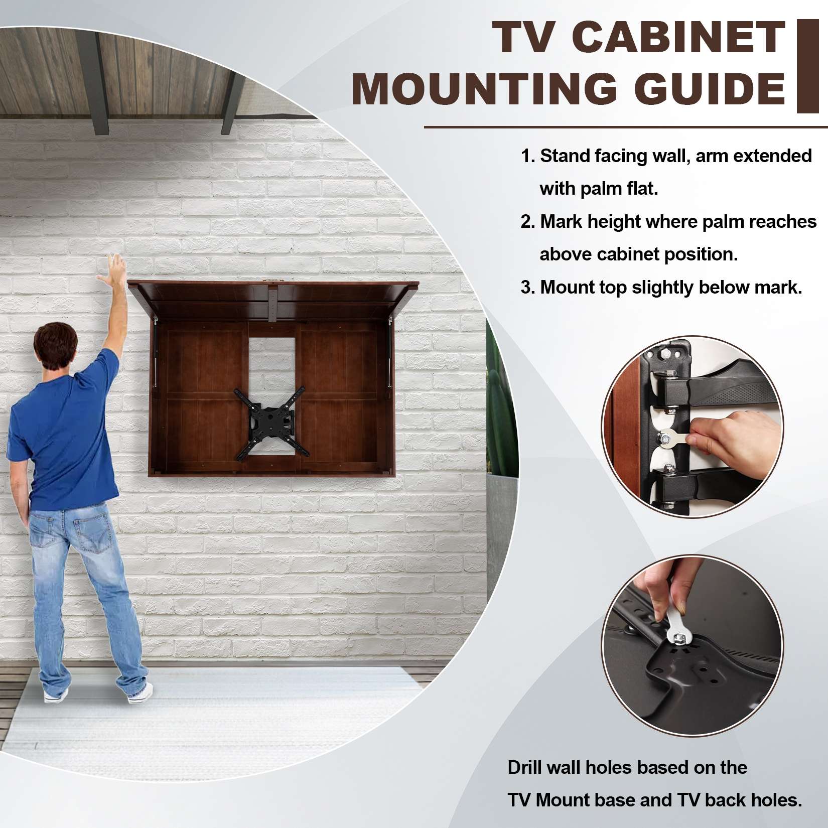 55-Inch Solid Wood Weatherproof Outdoor TV Enclosure