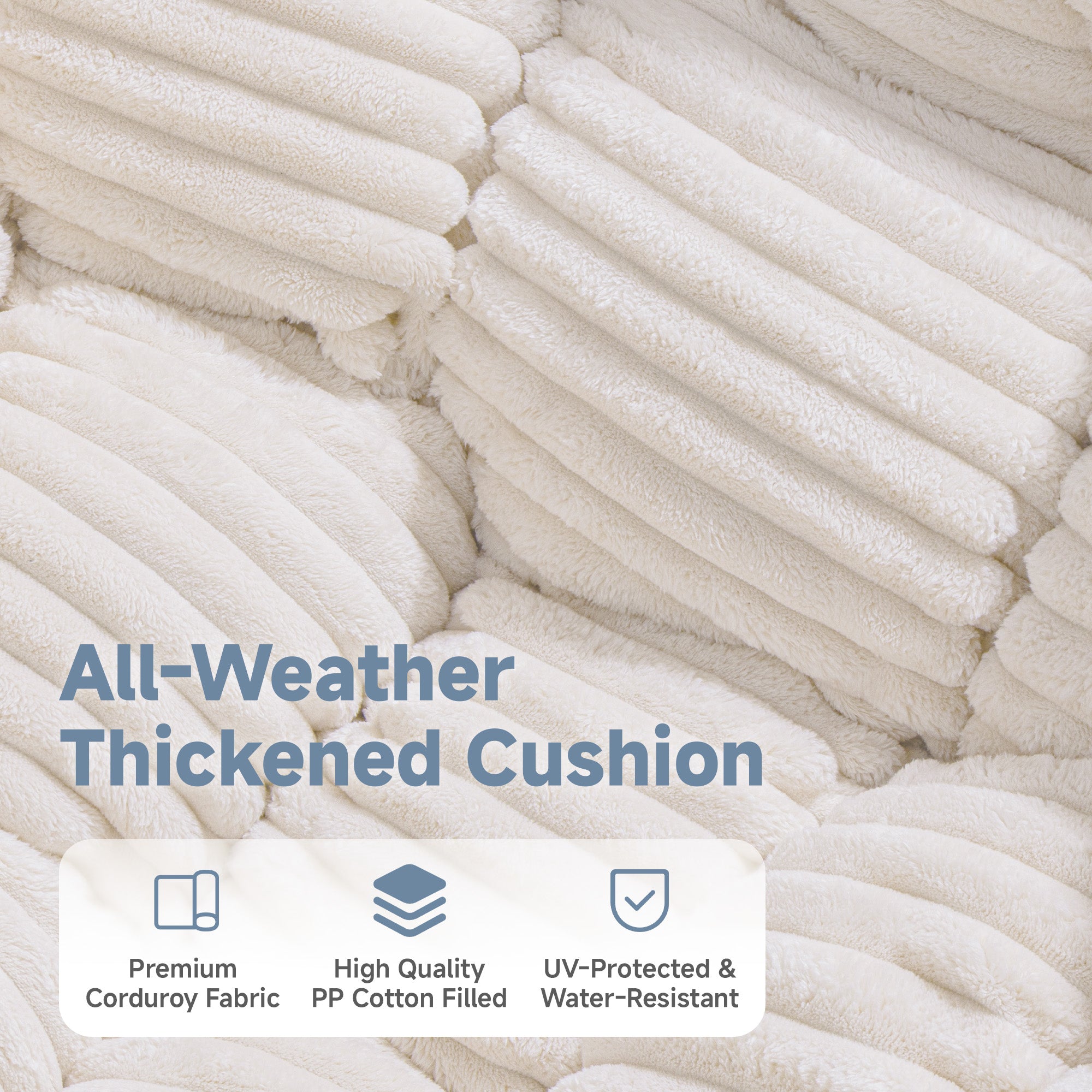 Oversized Indoor/Outdoor Egg Rocking Chair with Thick Corduroy Cushion, Straps & Modern Wicker Design