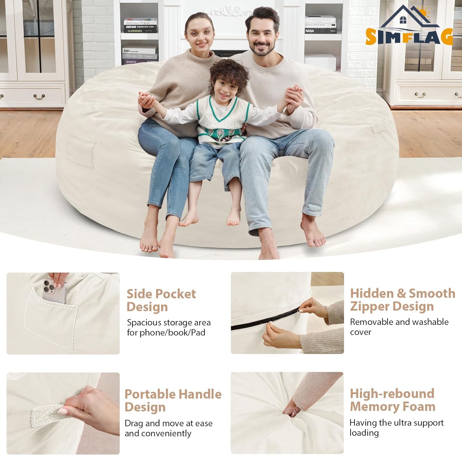 Avocahom Dutch Velvet Bean Bag Chair