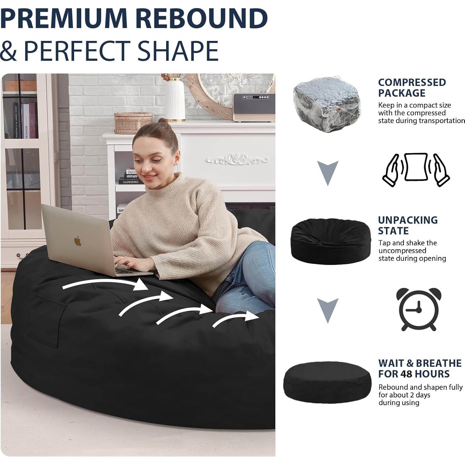 Avocahom Dutch Velvet Bean Bag Chair
