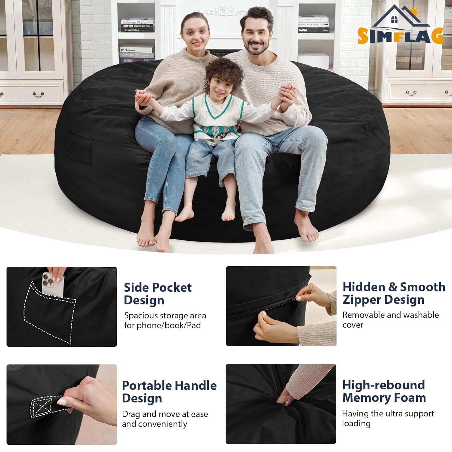 Avocahom Dutch Velvet Bean Bag Chair