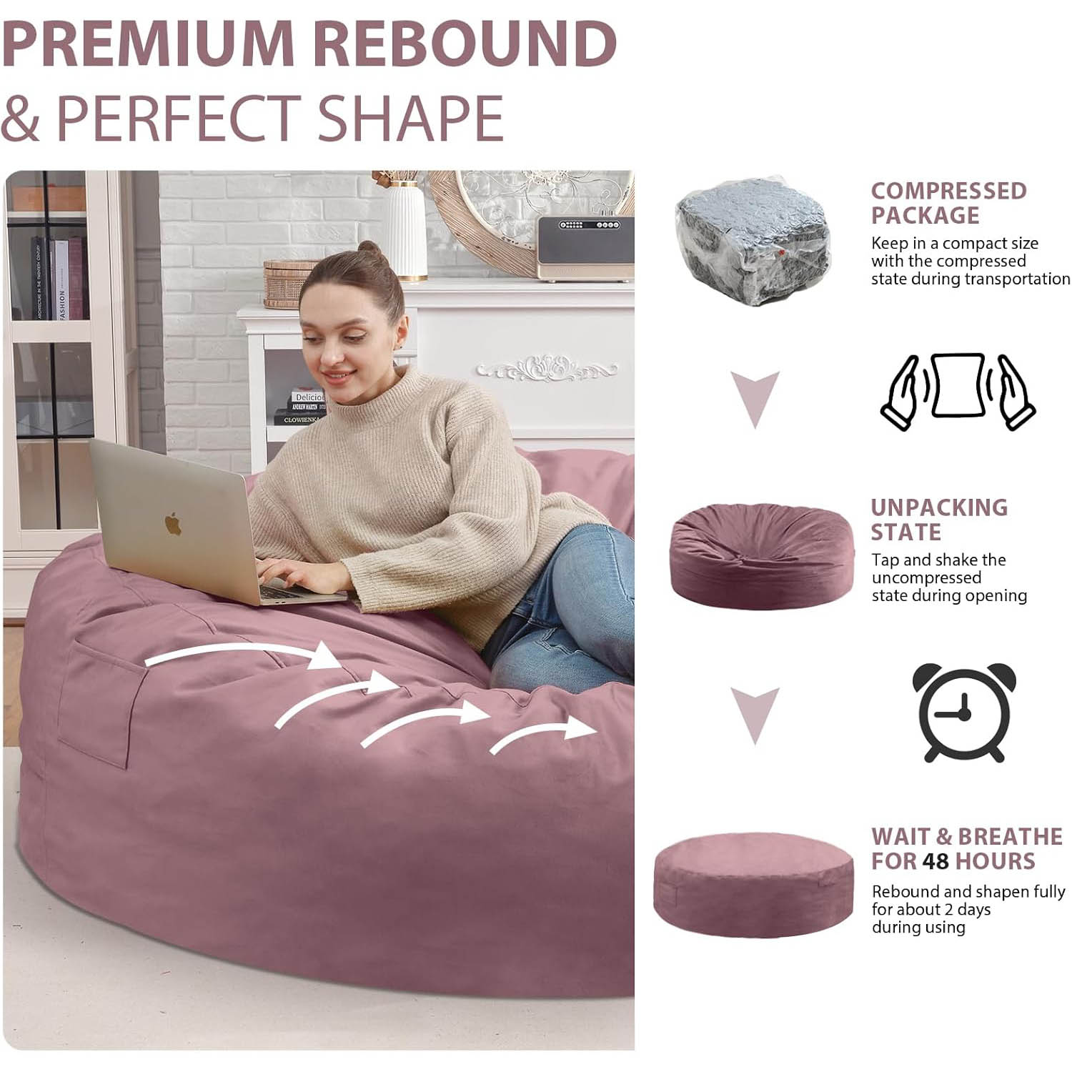 Avocahom Dutch Velvet Bean Bag Chair