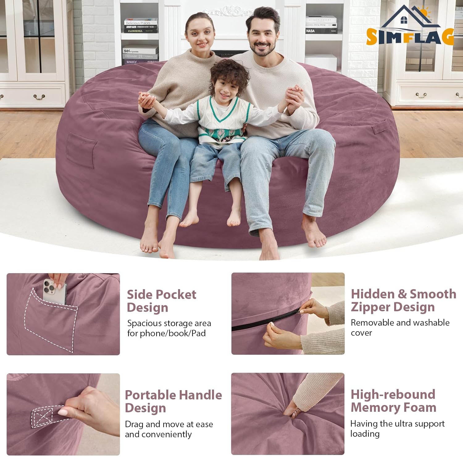 Avocahom Dutch Velvet Bean Bag Chair