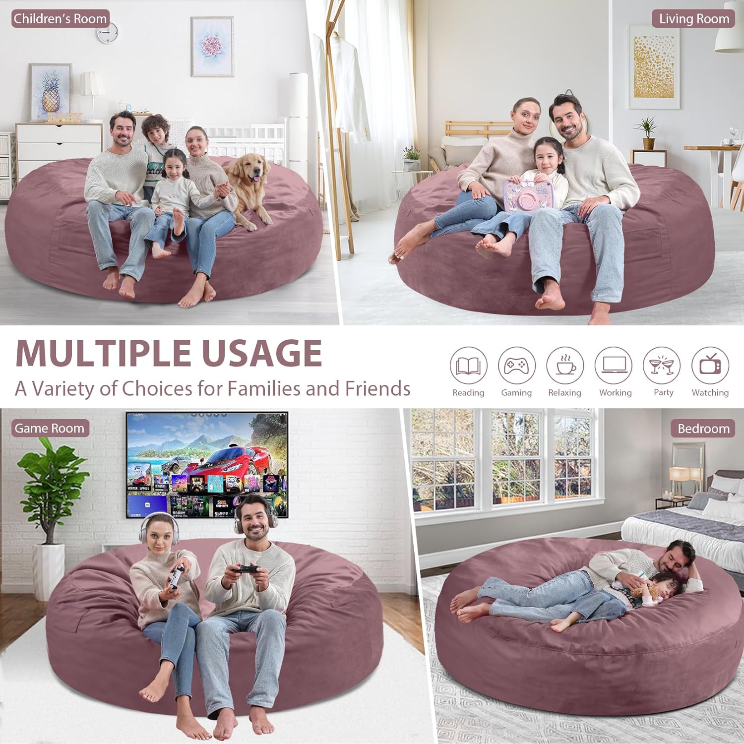 Avocahom Dutch Velvet Bean Bag Chair