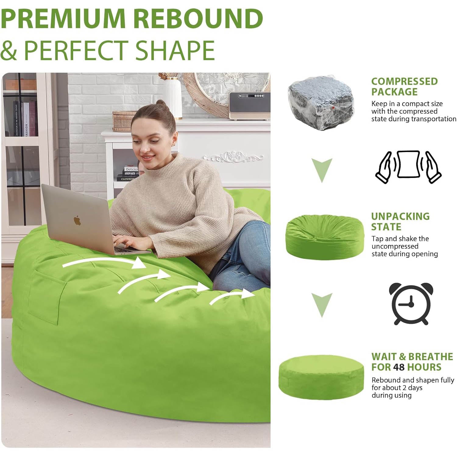 Avocahom Dutch Velvet Bean Bag Chair