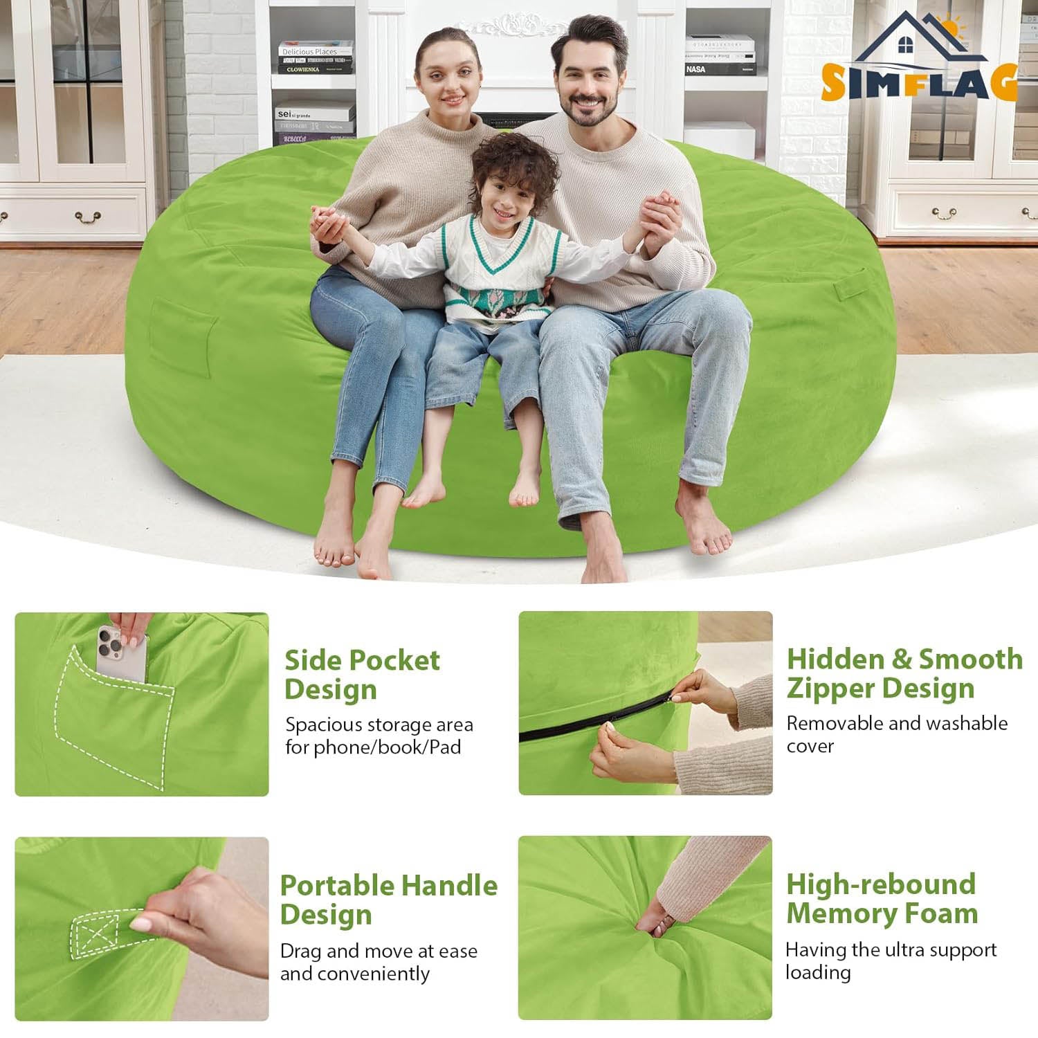 Avocahom Dutch Velvet Bean Bag Chair