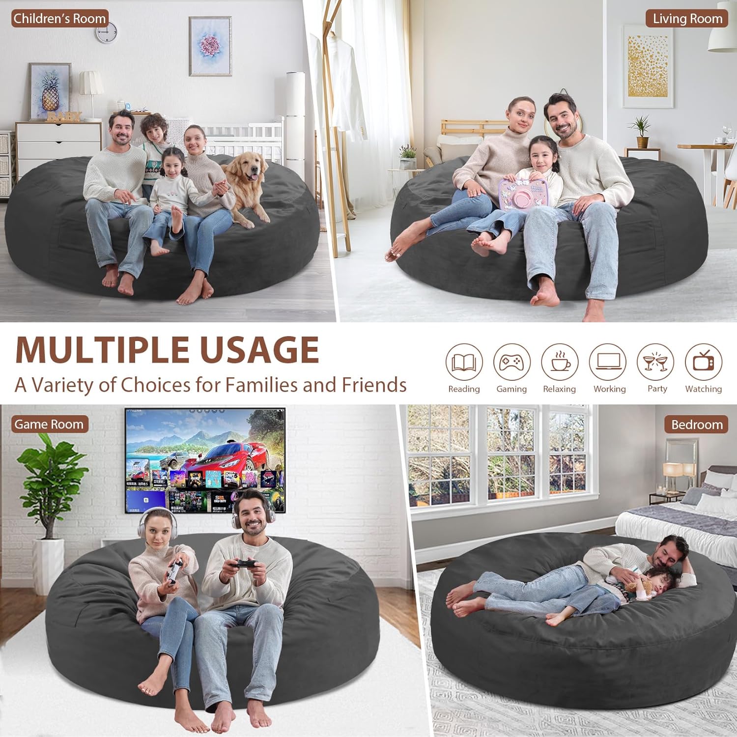 Avocahom Dutch Velvet Bean Bag Chair