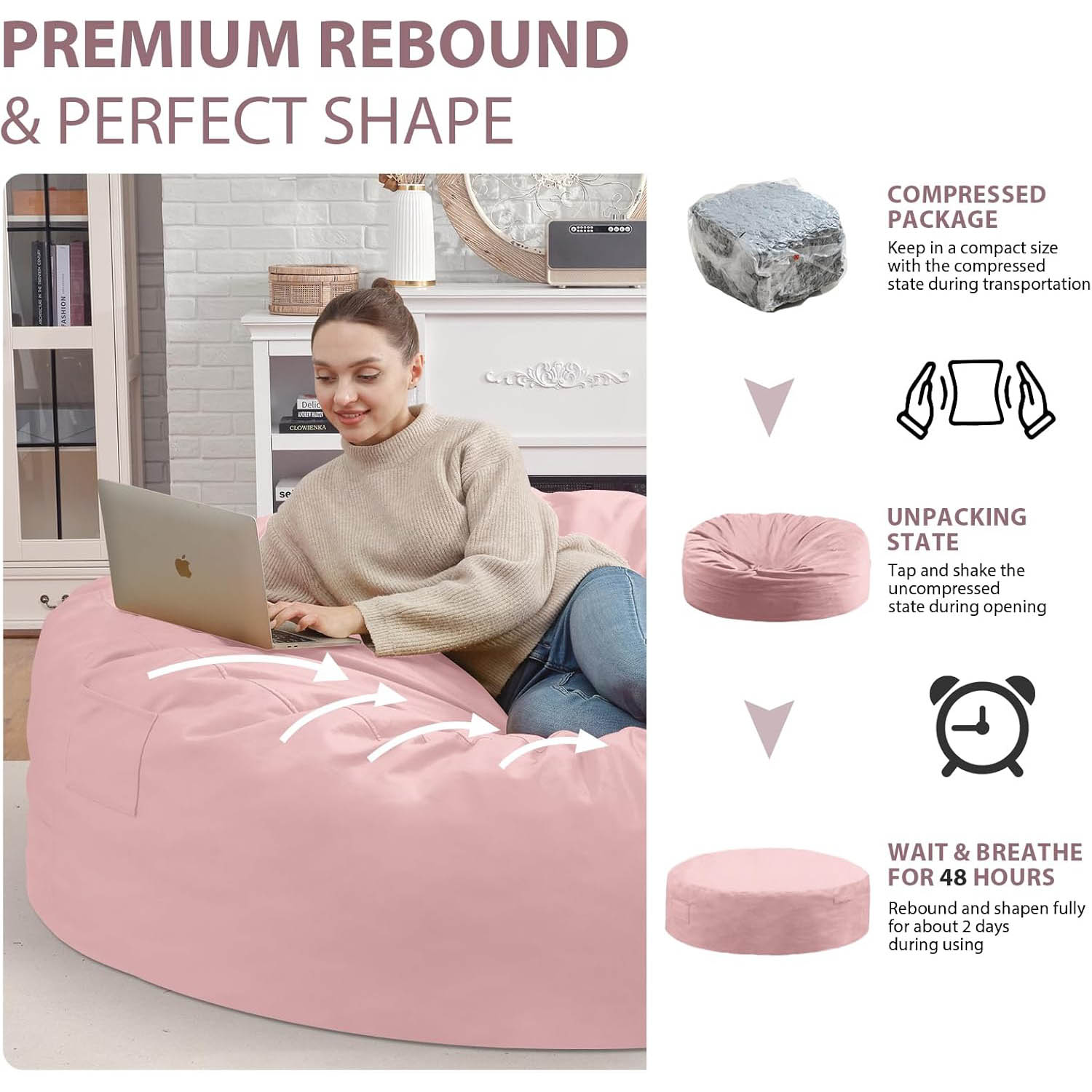 Avocahom Dutch Velvet Bean Bag Chair