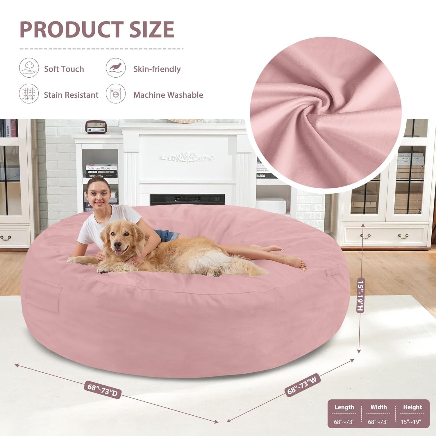 Avocahom Dutch Velvet Bean Bag Chair