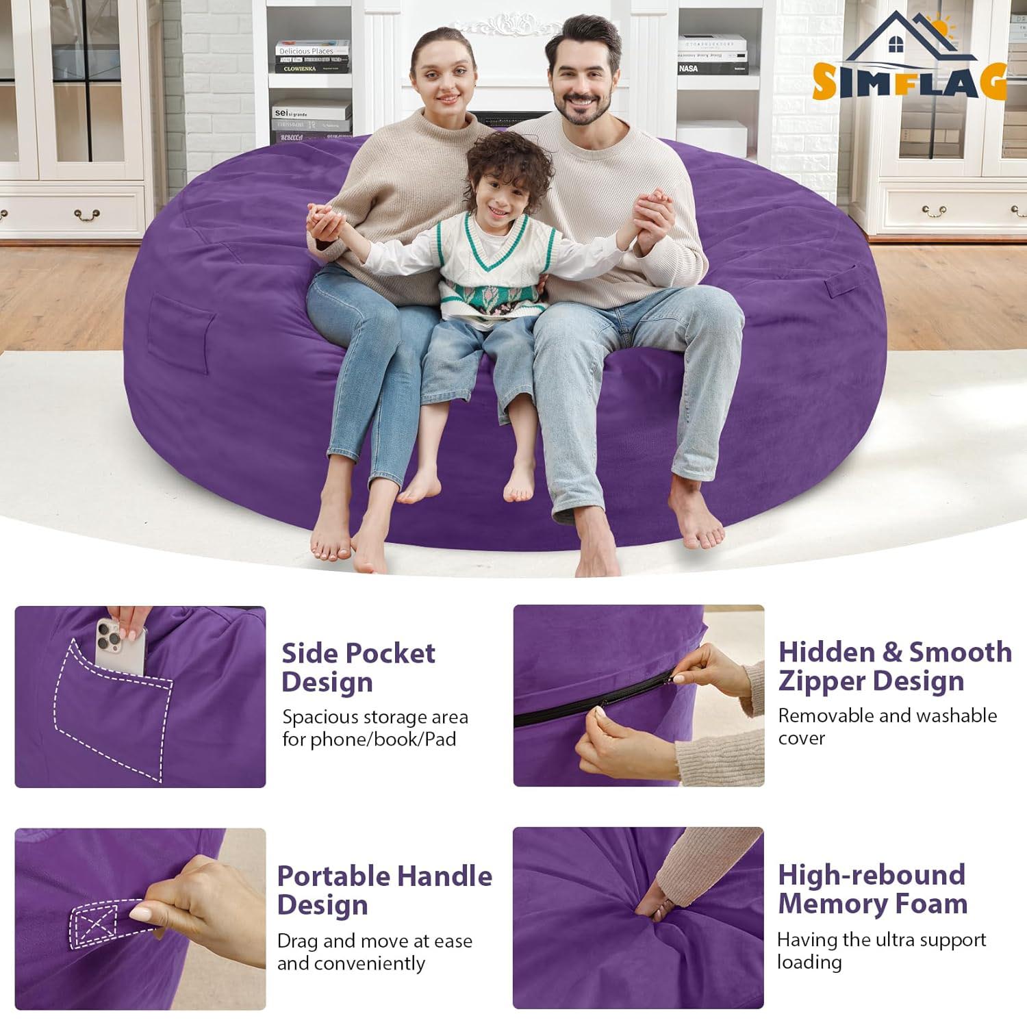 Avocahom Dutch Velvet Bean Bag Chair