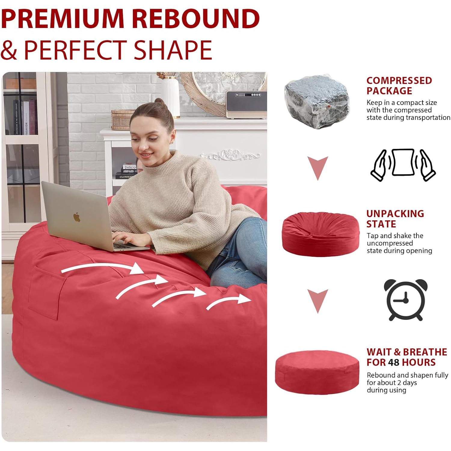 Avocahom Dutch Velvet Bean Bag Chair