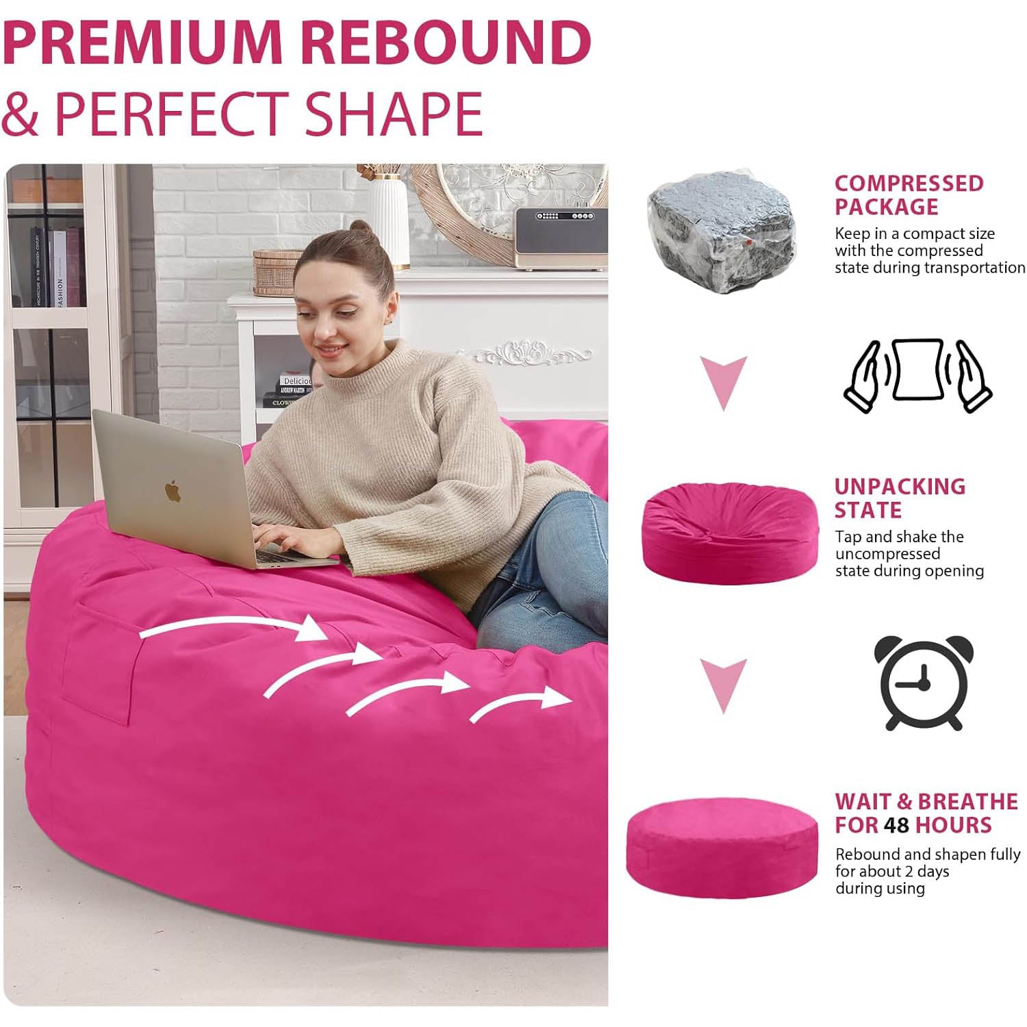 Avocahom Dutch Velvet Bean Bag Chair