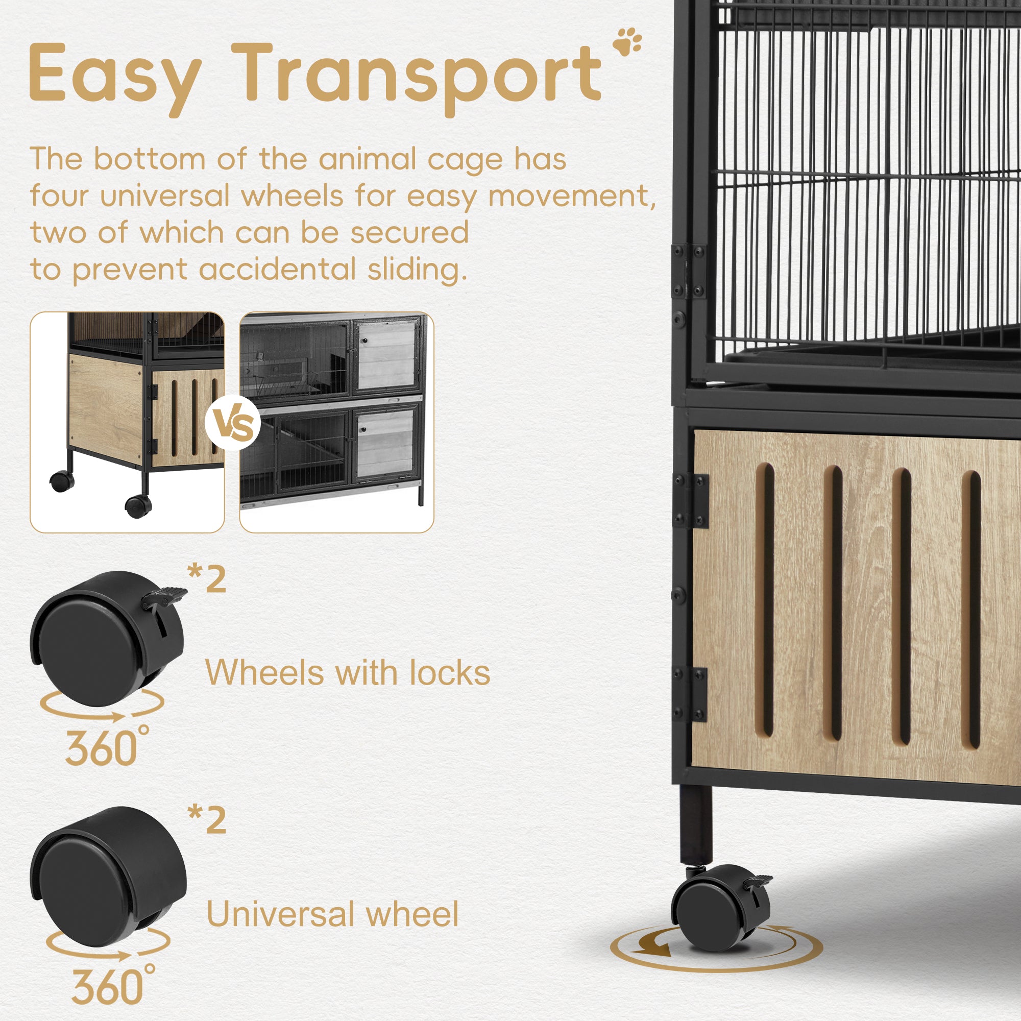 60"H Metal Large Ferret Cage with Removable Ramps, Double Door