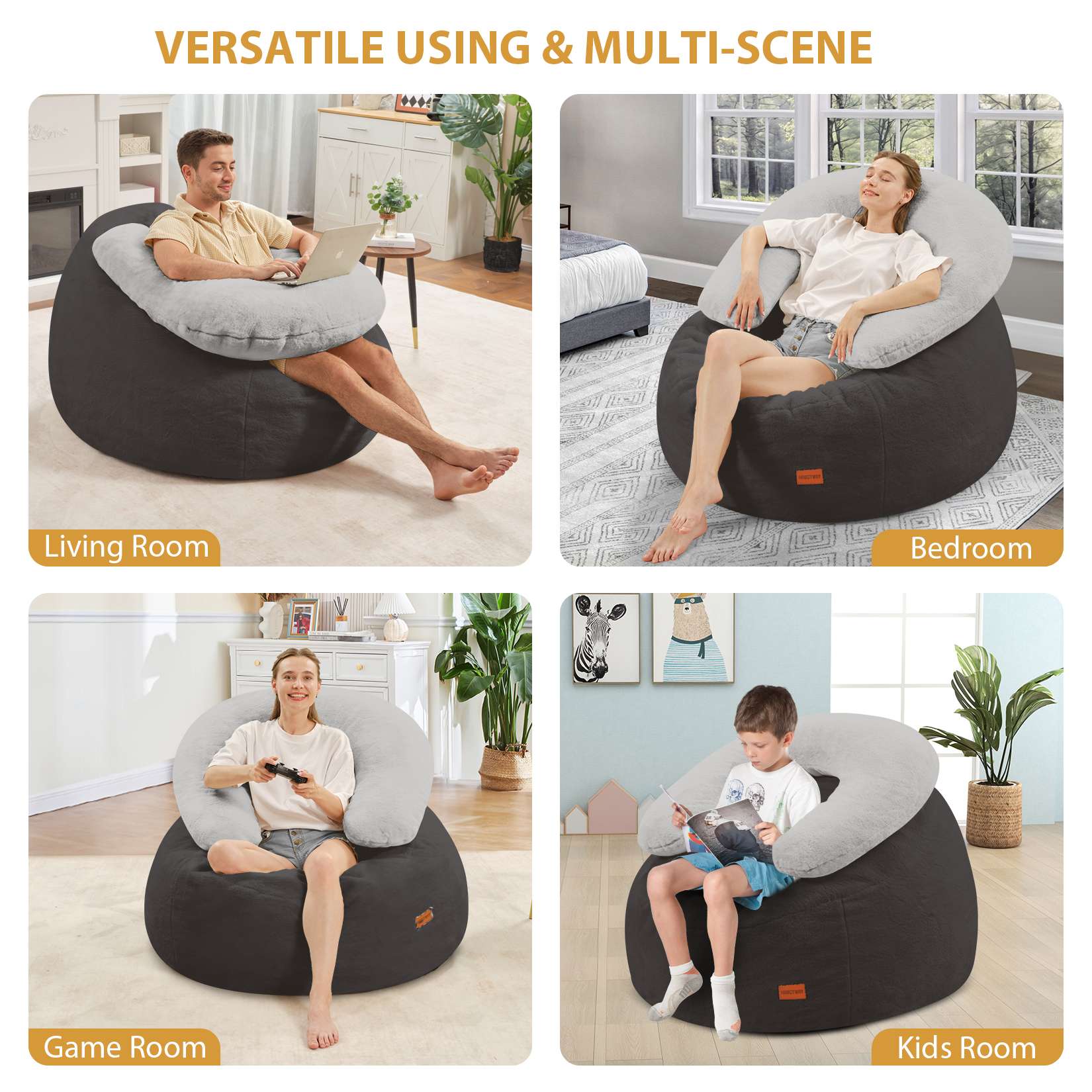 Bean Bag Chair with U-Shaped Pillow
