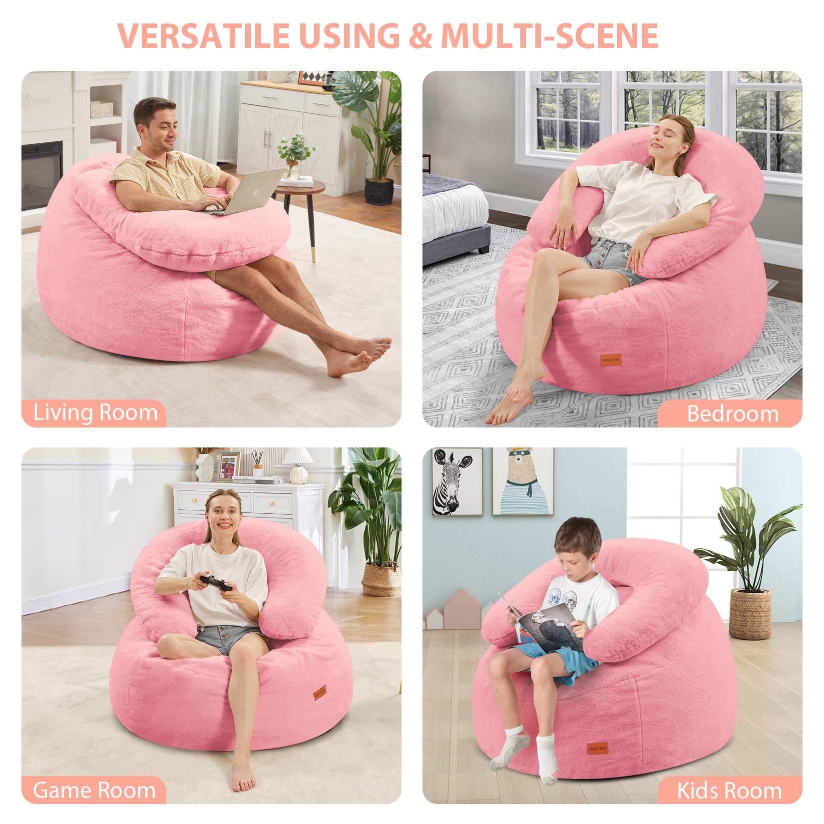 Bean Bag Chair with U-Shaped Pillow