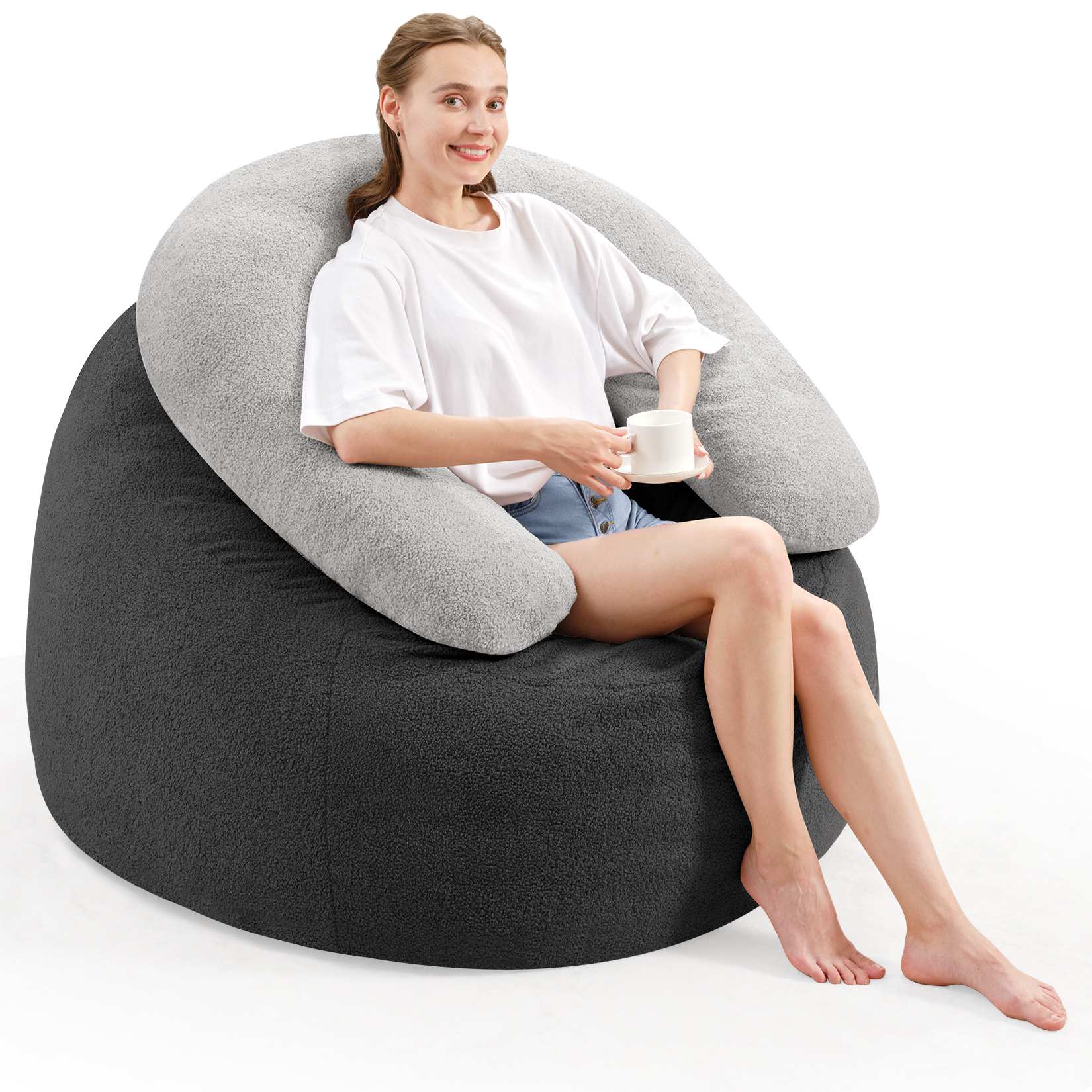 Bean Bag Chair with U-Shaped Pillow