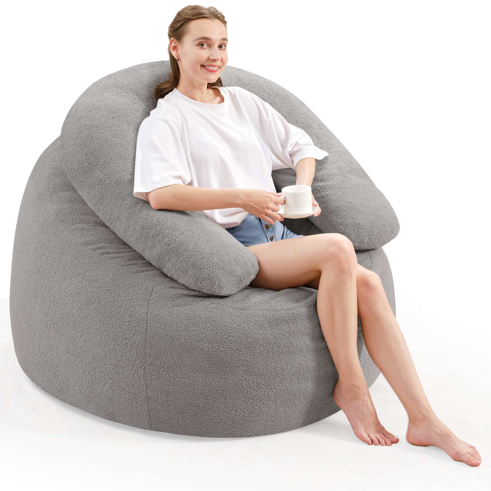 Bean Bag Chair with U-Shaped Pillow