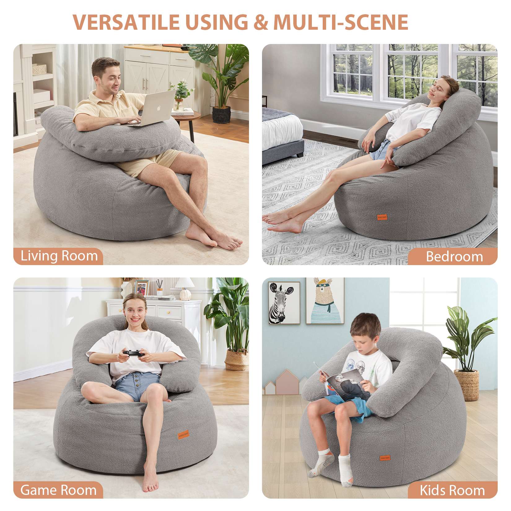 Bean Bag Chair with U-Shaped Pillow