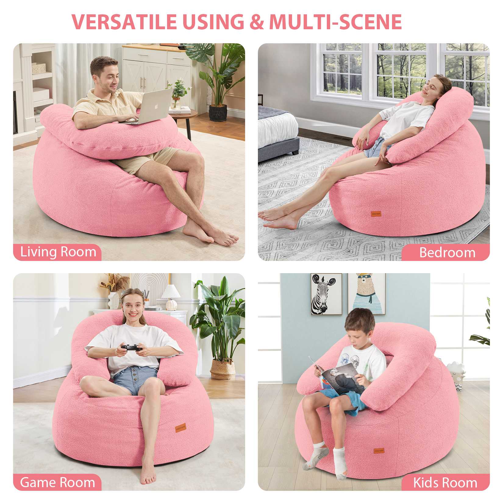 Bean Bag Chair with U-Shaped Pillow