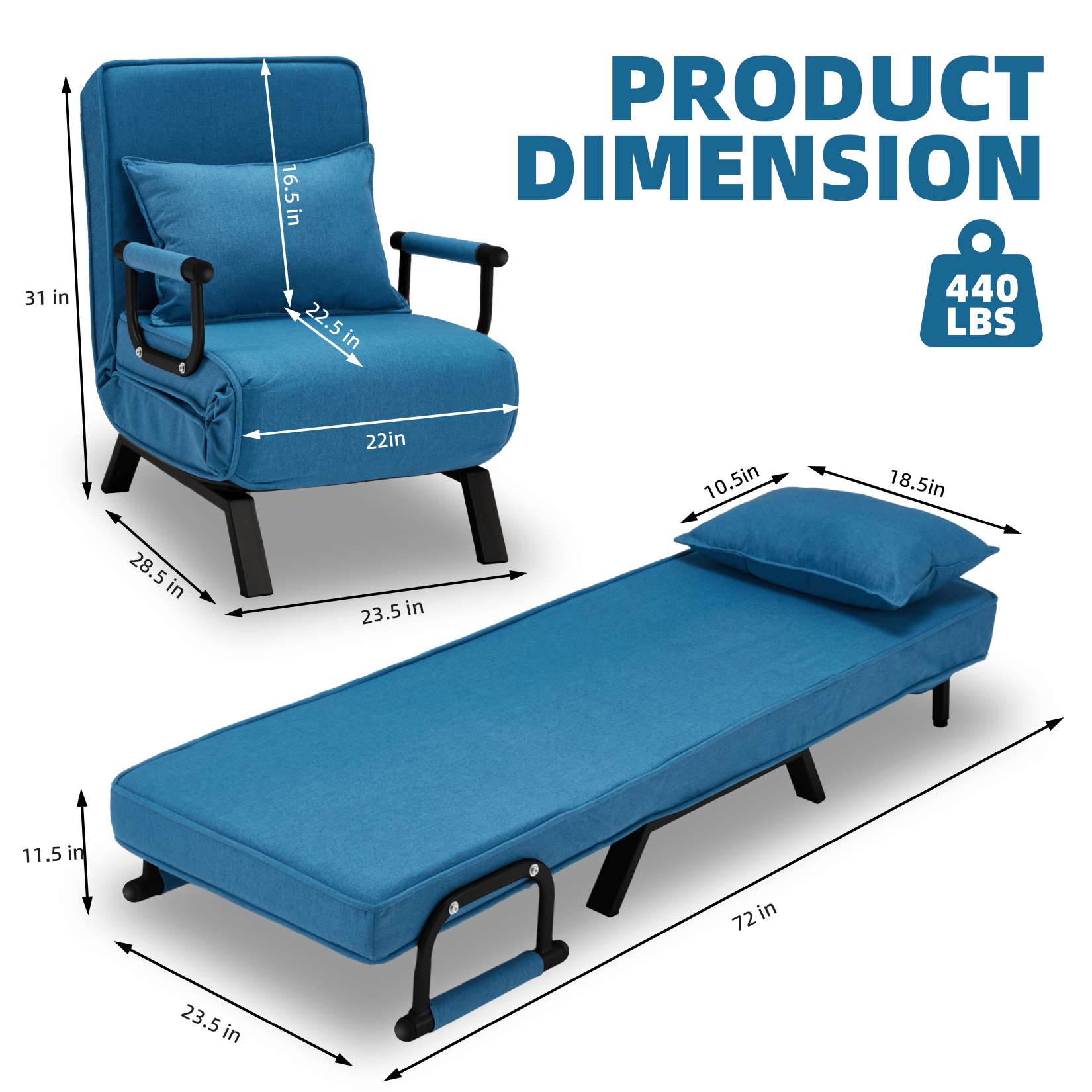 Avocahom Convertible Sofa Bed Sleeper Chair