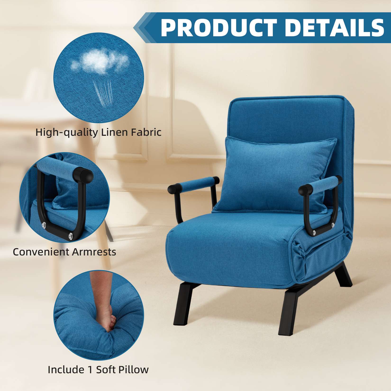 Avocahom Convertible Sofa Bed Sleeper Chair