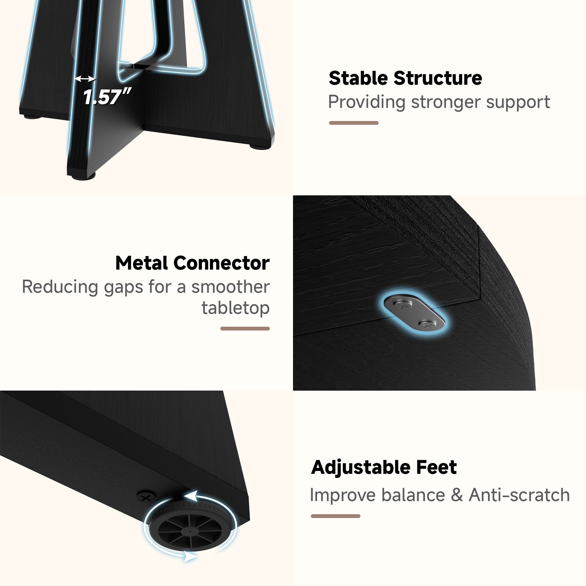 Round Dining Table for 4-6 People, 47" Dining Room Table with Wooden Pedestal Base for Kitchen, Dining Room, Table Only