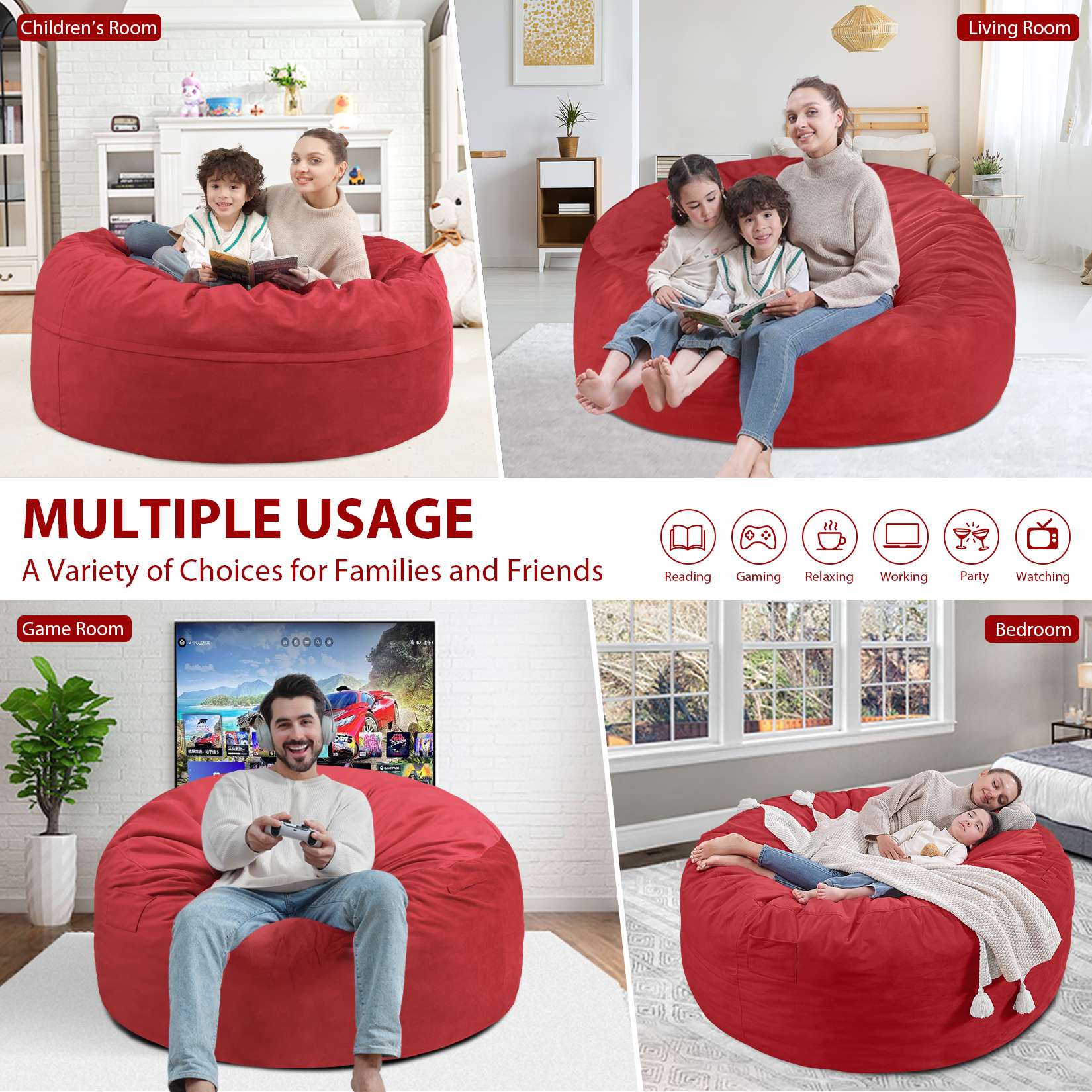 Avocahom Dutch Velvet Bean Bag Chair