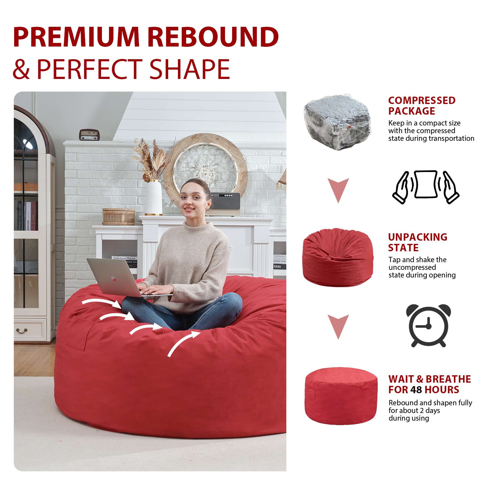 Avocahom Dutch Velvet Bean Bag Chair