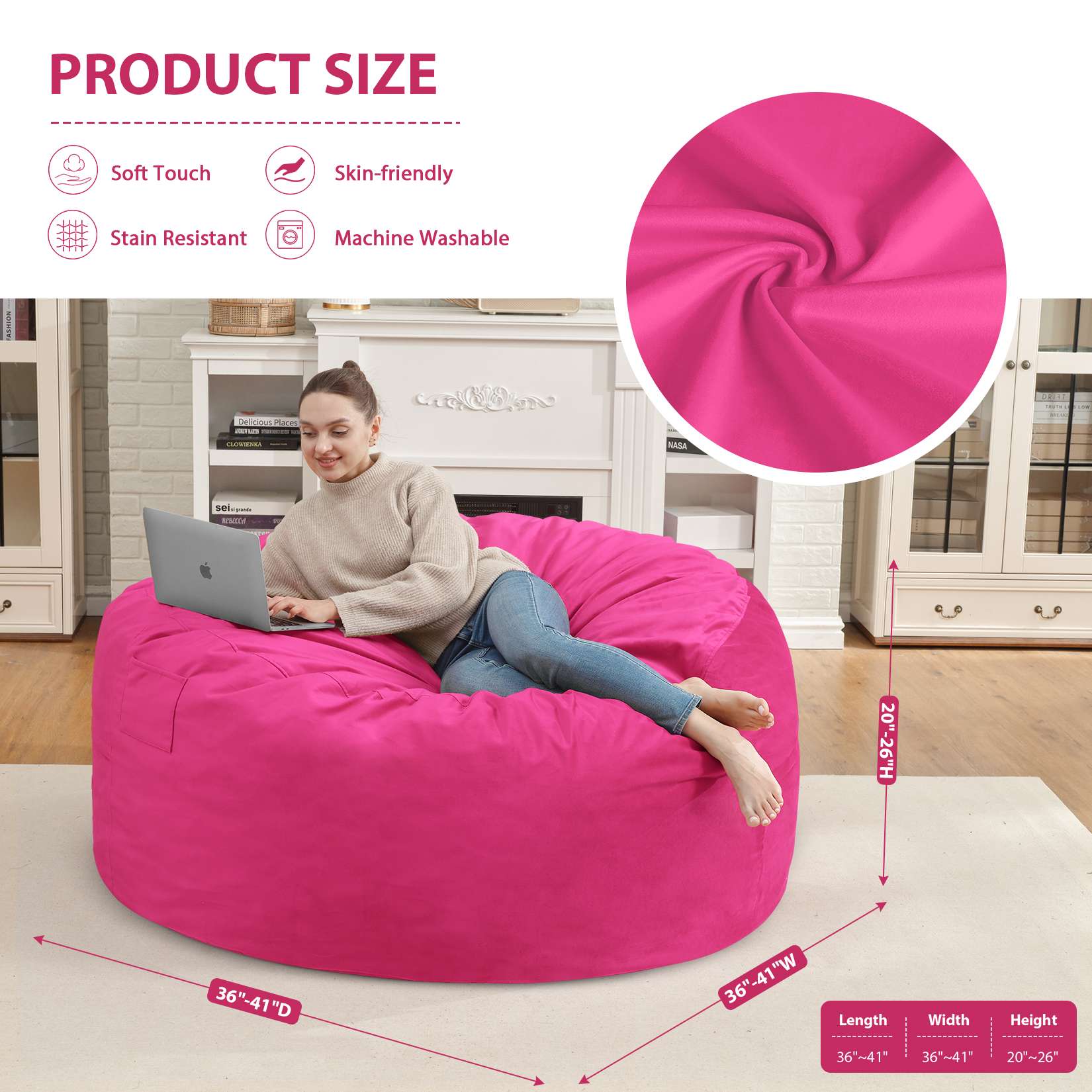 Avocahom Dutch Velvet Bean Bag Chair