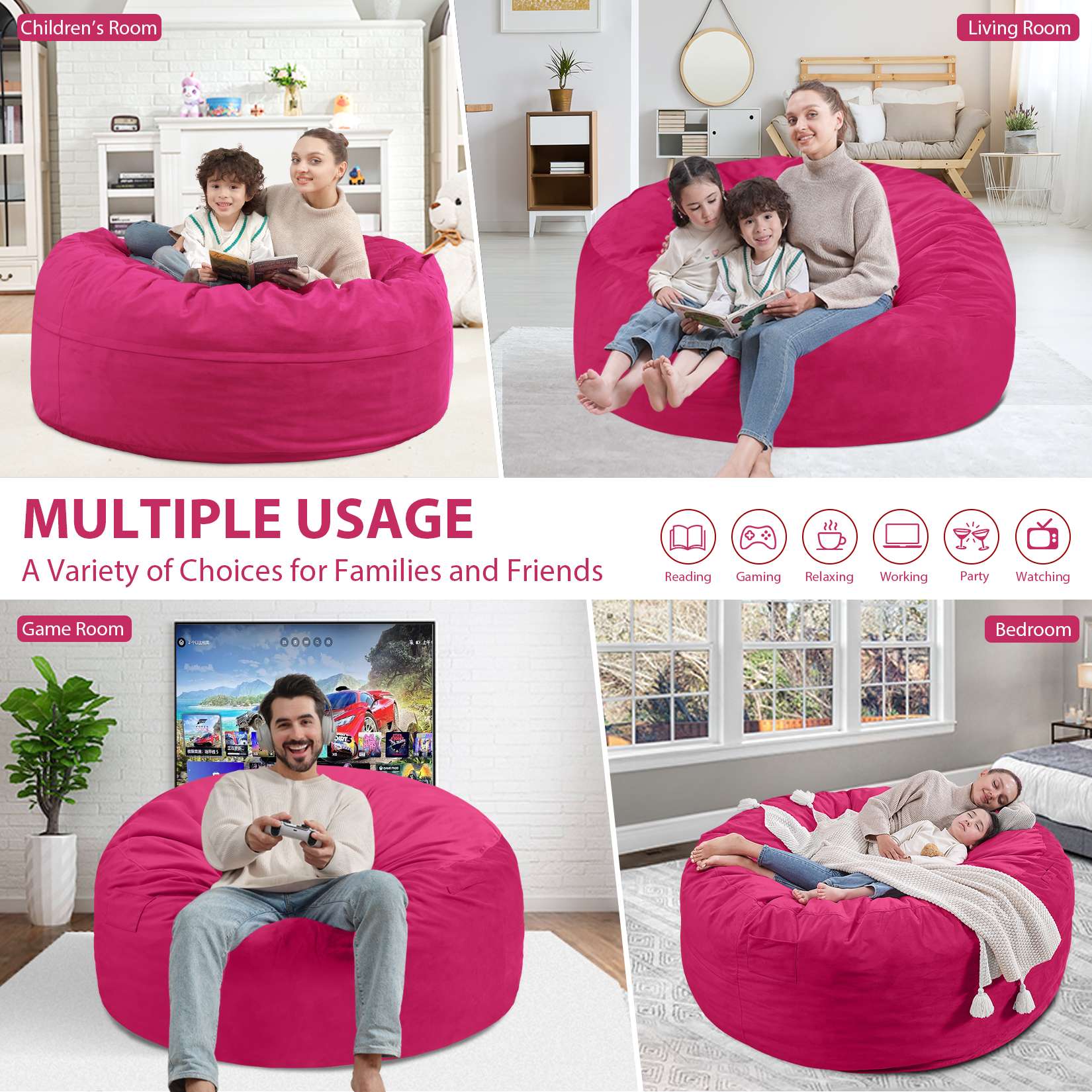 Avocahom Dutch Velvet Bean Bag Chair