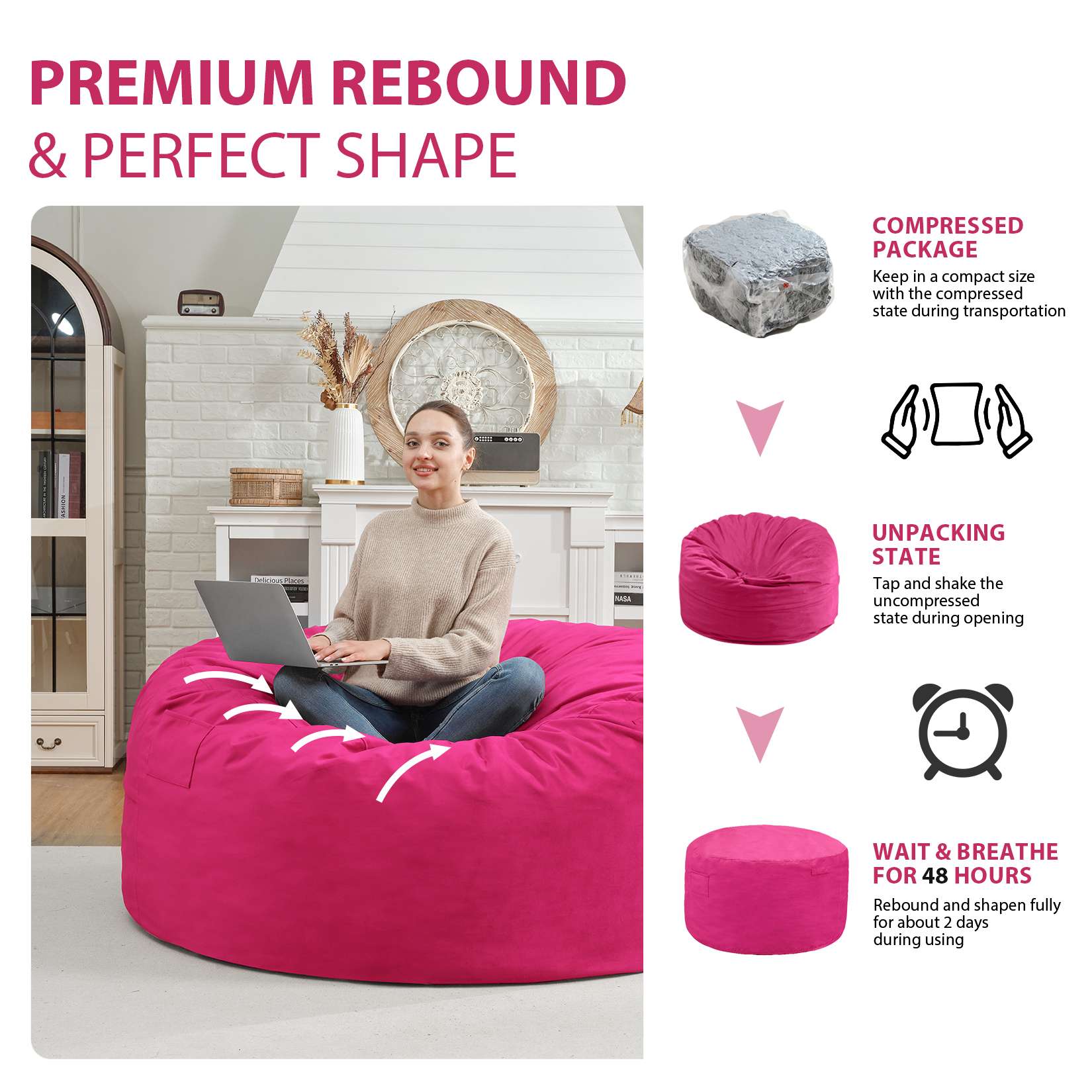 Avocahom Dutch Velvet Bean Bag Chair