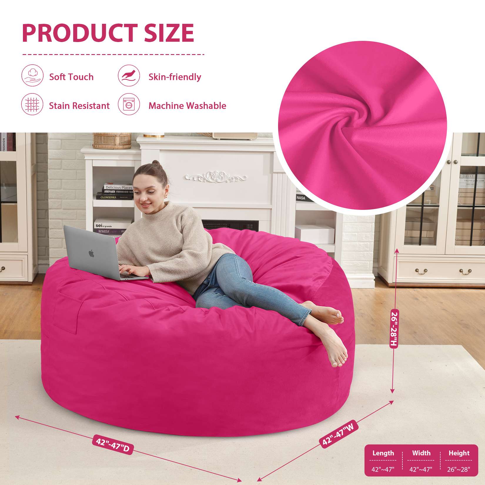 Avocahom Dutch Velvet Bean Bag Chair