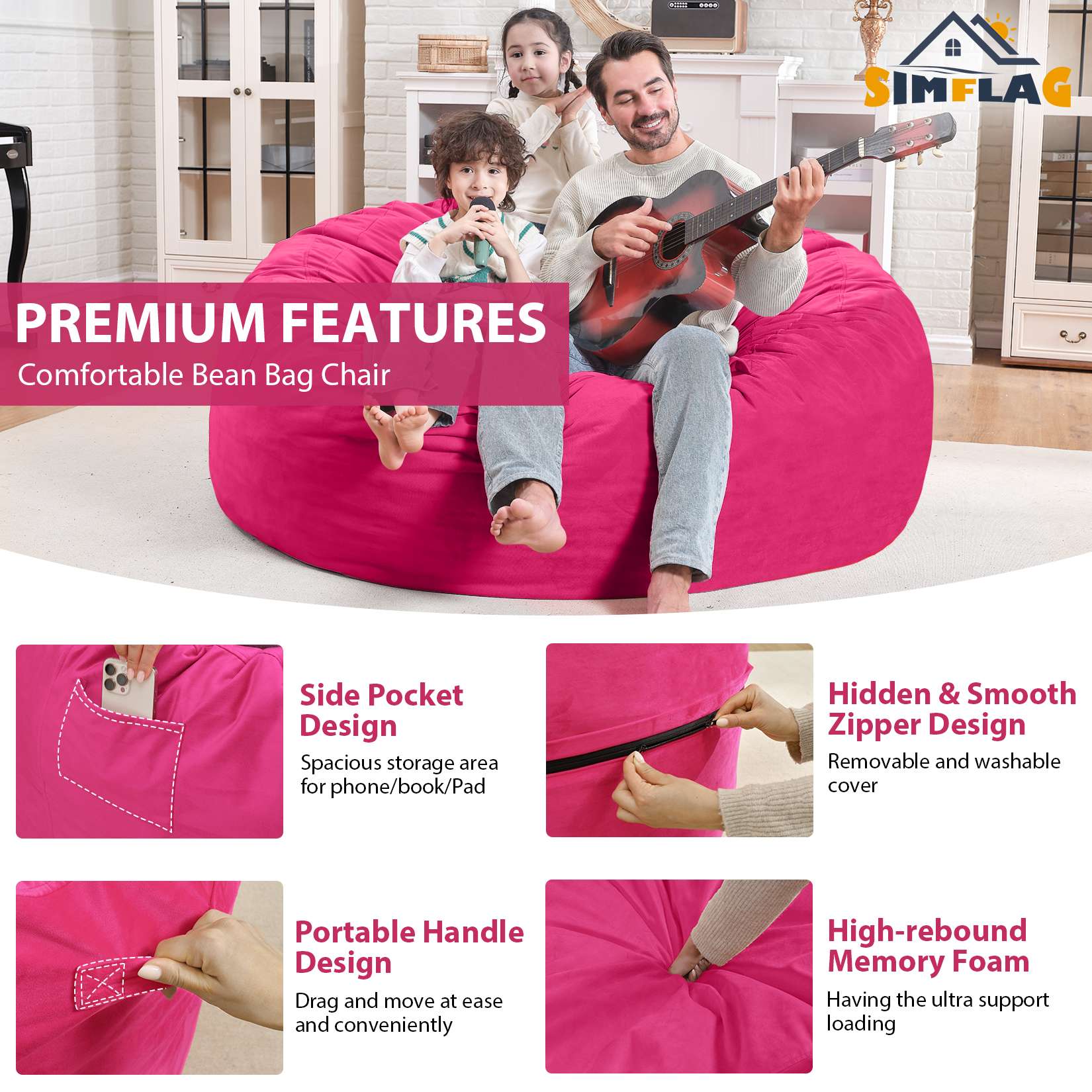 Avocahom Dutch Velvet Bean Bag Chair