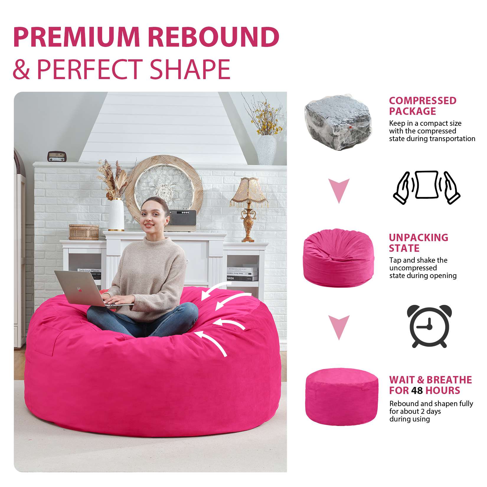 Avocahom Dutch Velvet Bean Bag Chair