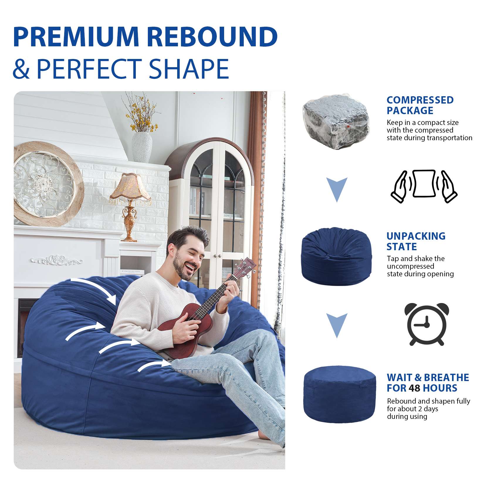Avocahom Dutch Velvet Bean Bag Chair