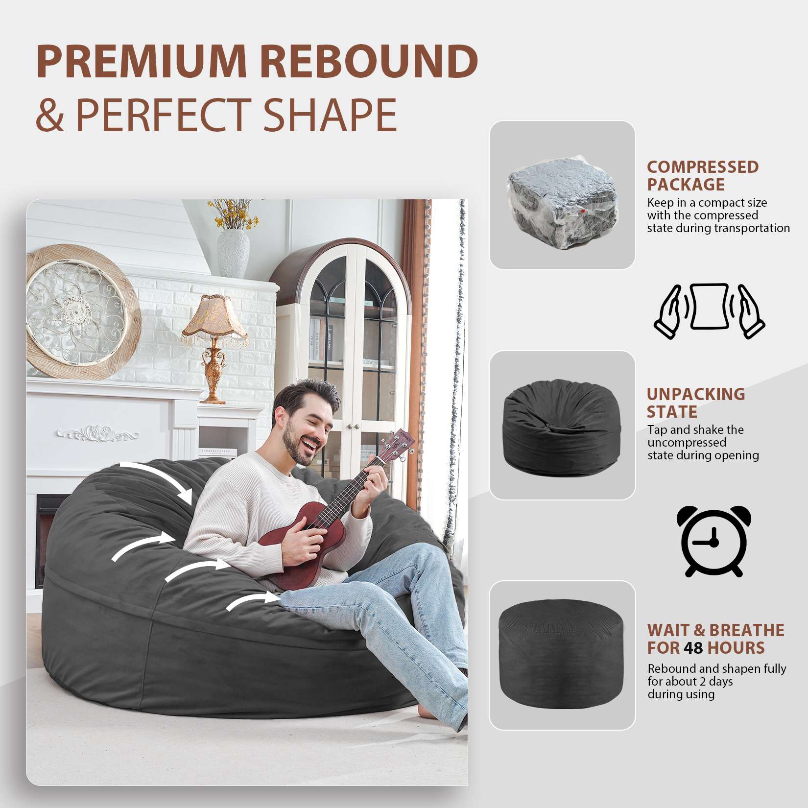 Avocahom Dutch Velvet Bean Bag Chair