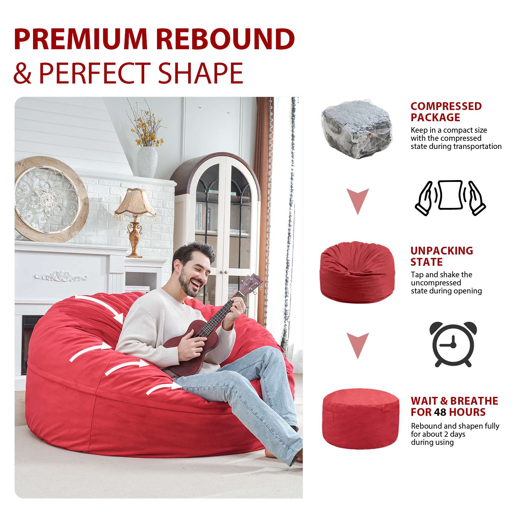 Avocahom Dutch Velvet Bean Bag Chair