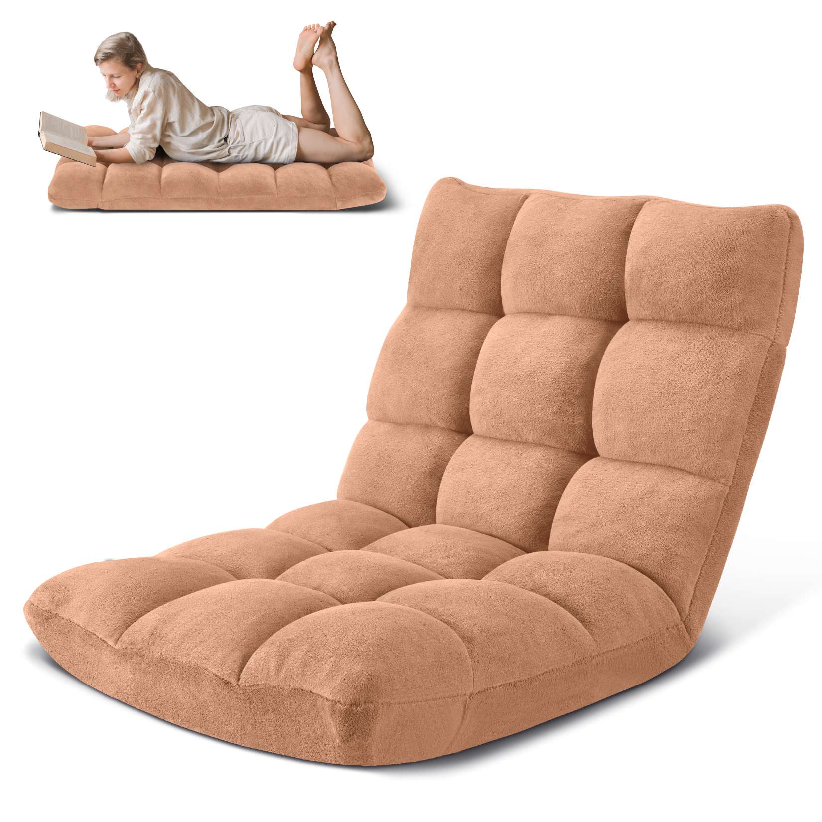 Folding Floor Chair with Back Support