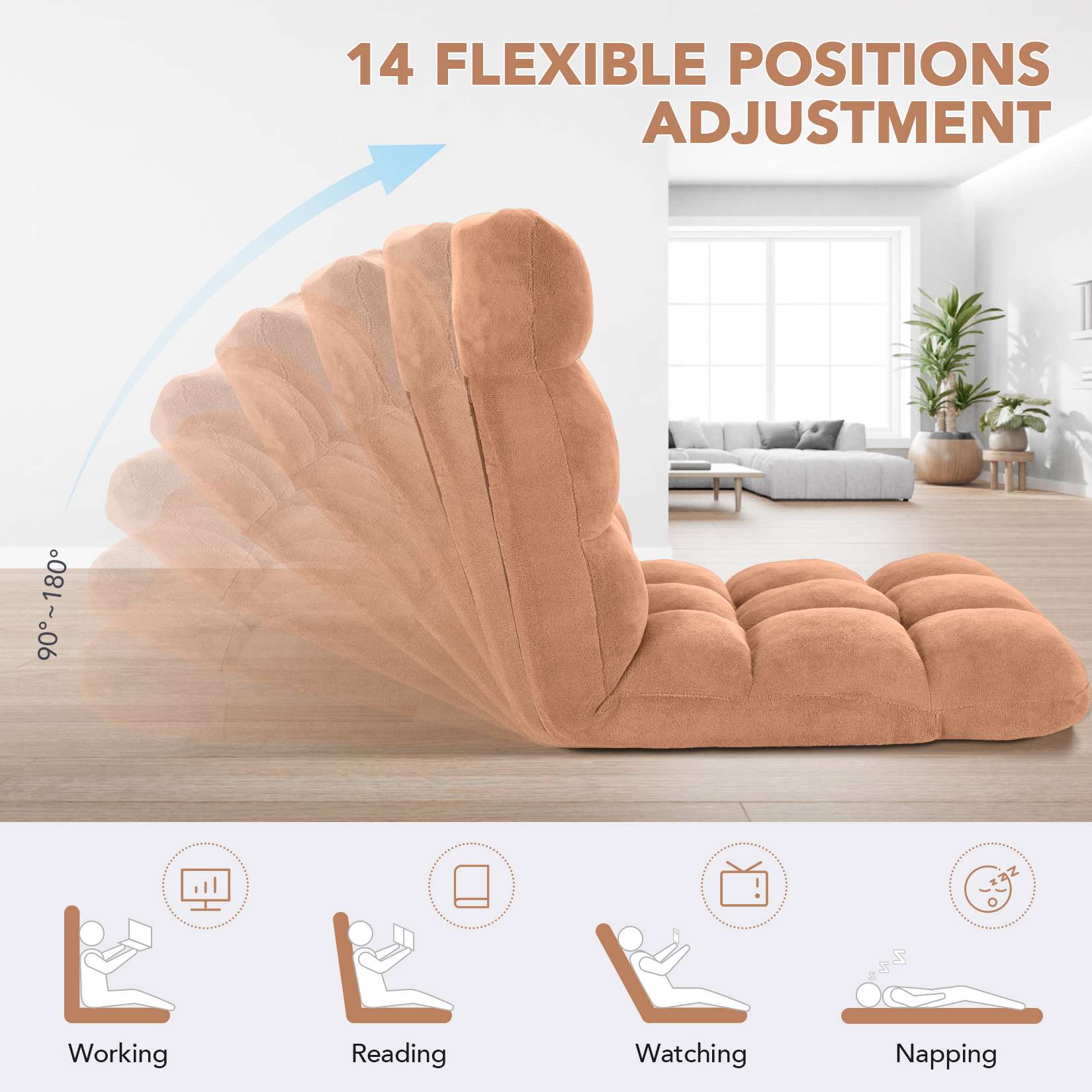 Folding Floor Chair with Back Support