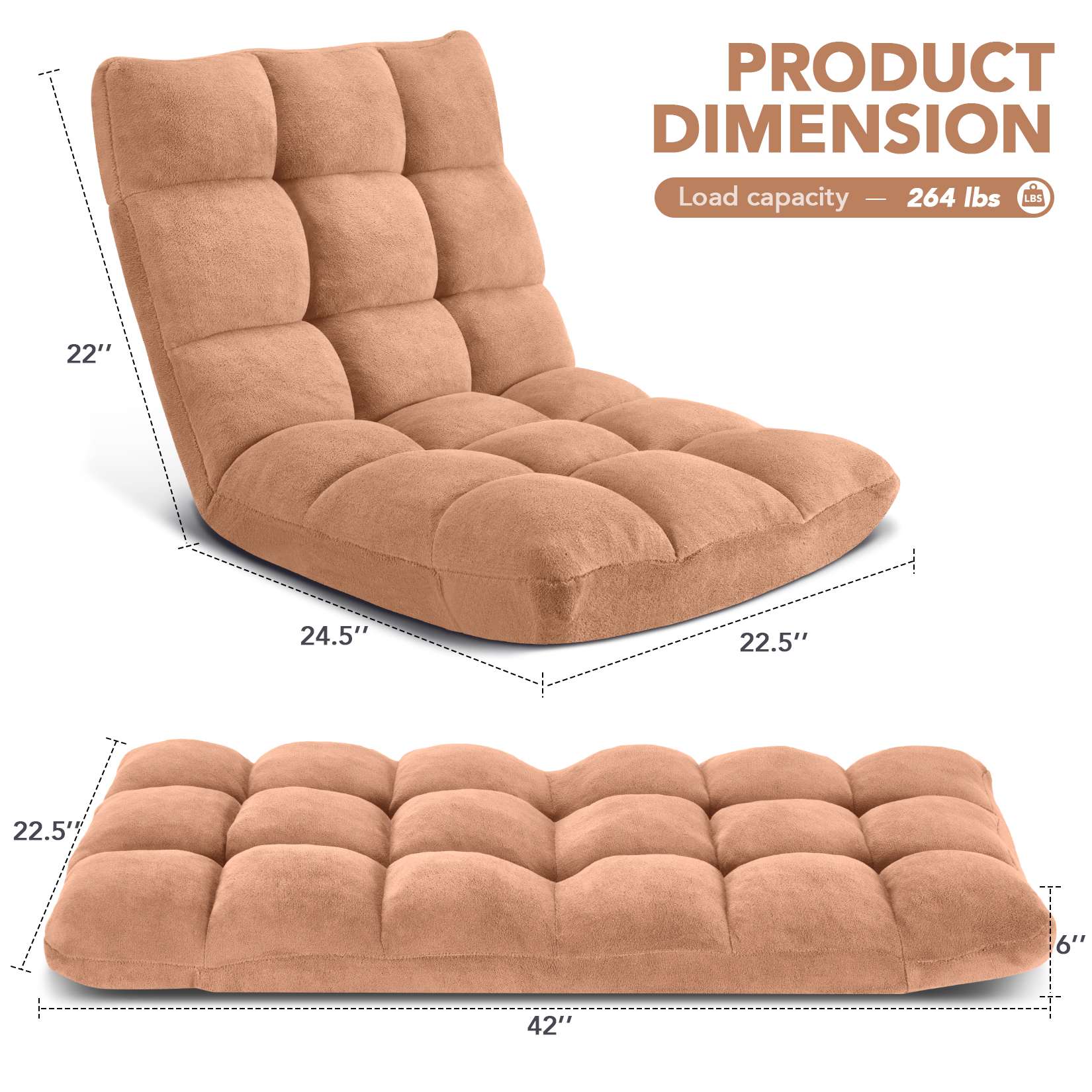 Folding Floor Chair with Back Support