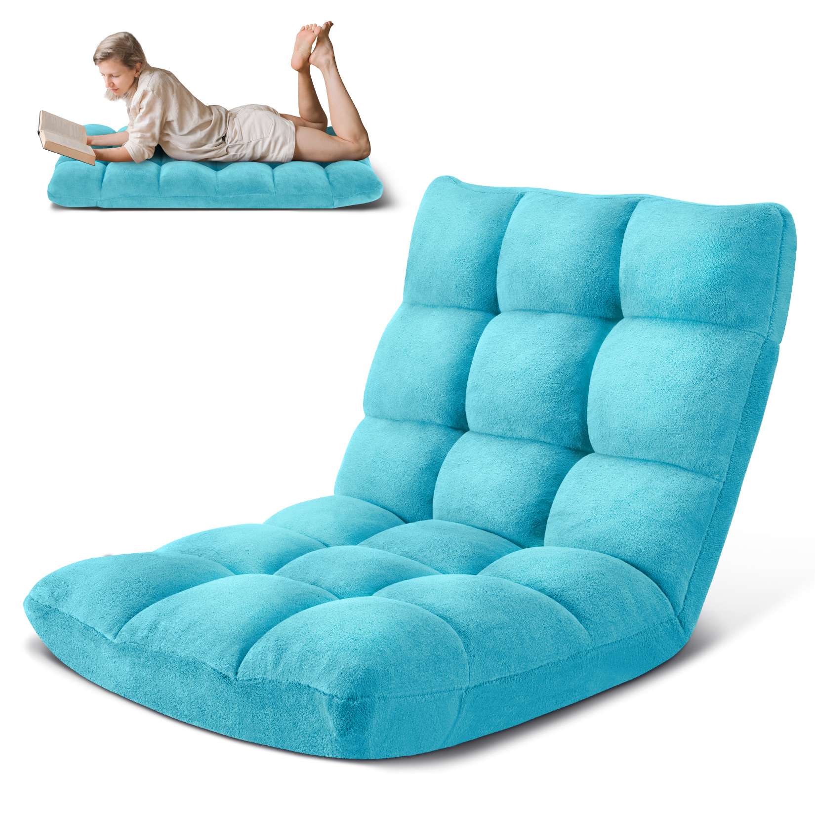 Folding Floor Chair with Back Support