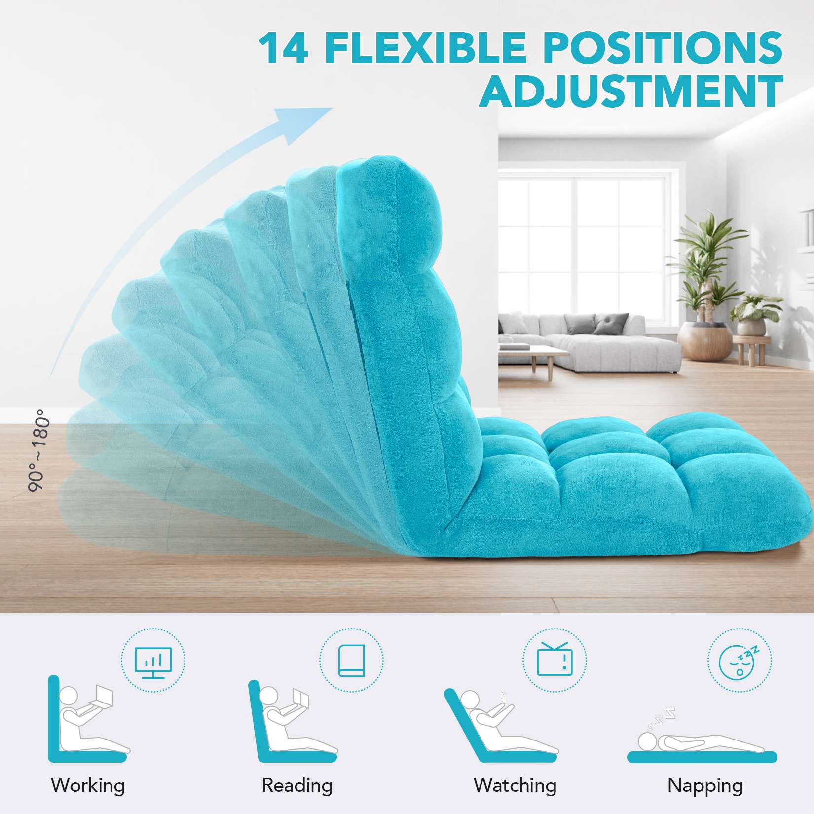 Folding Floor Chair with Back Support