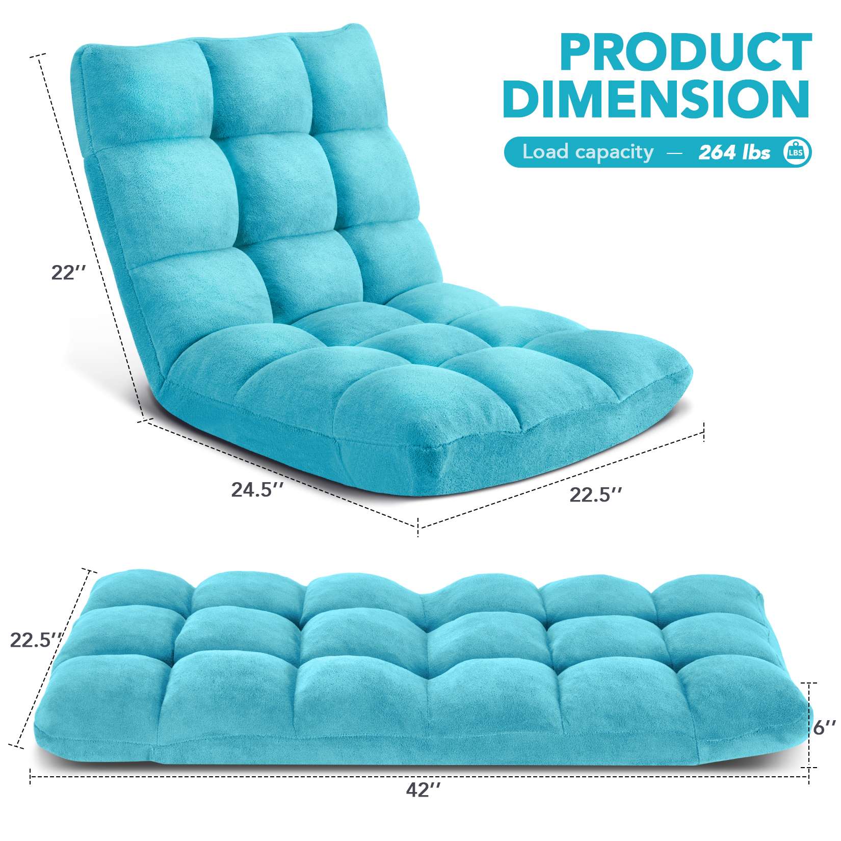 Folding Floor Chair with Back Support