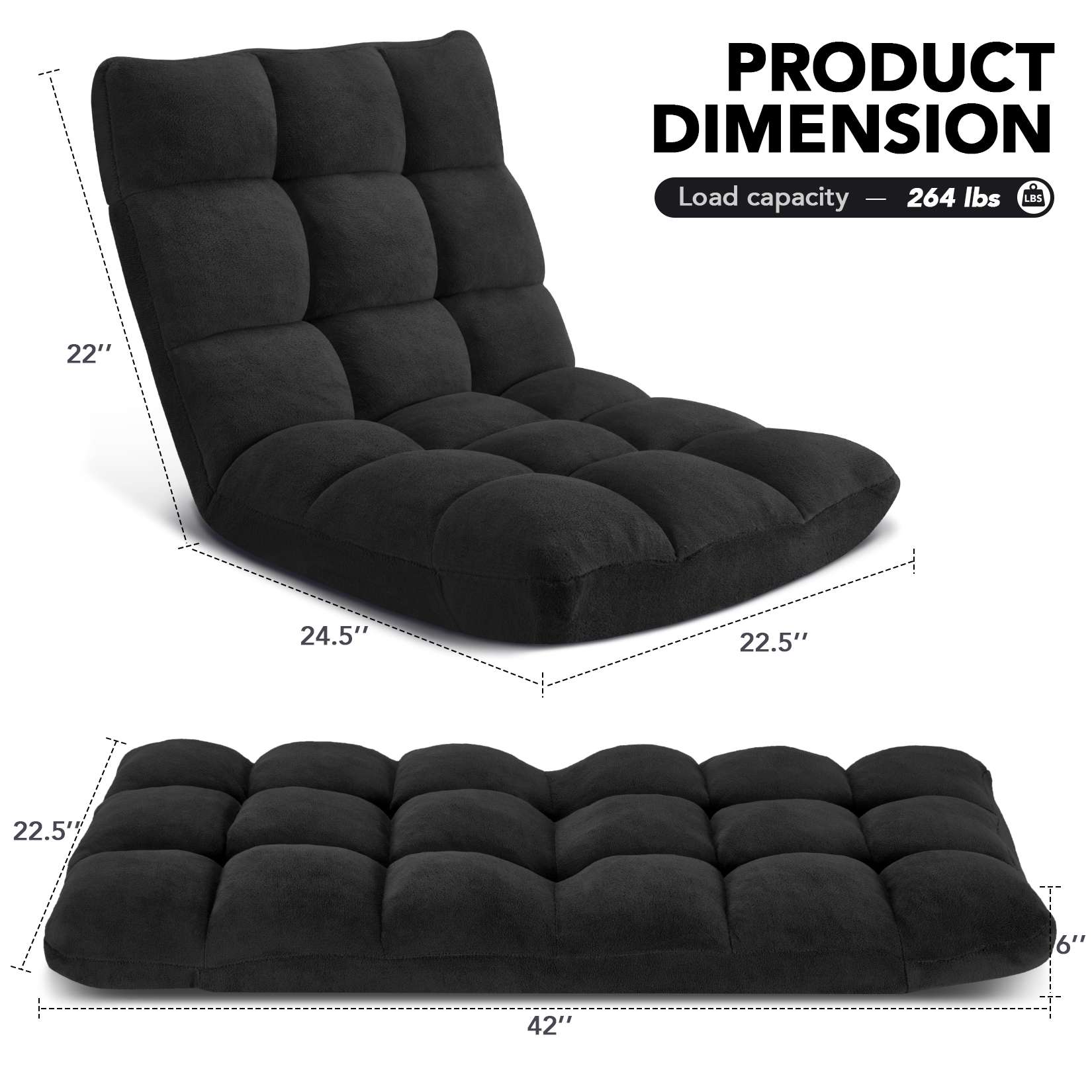 Folding Floor Chair with Back Support