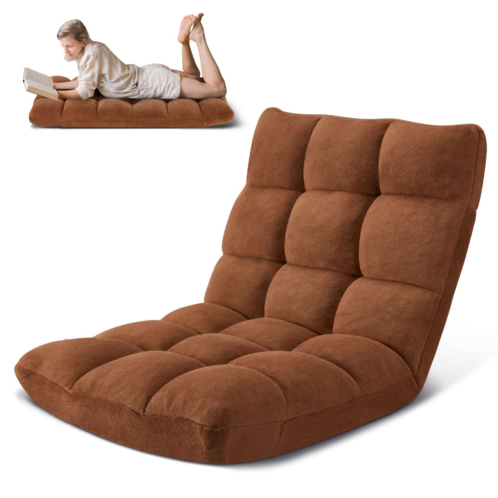 Folding Floor Chair with Back Support