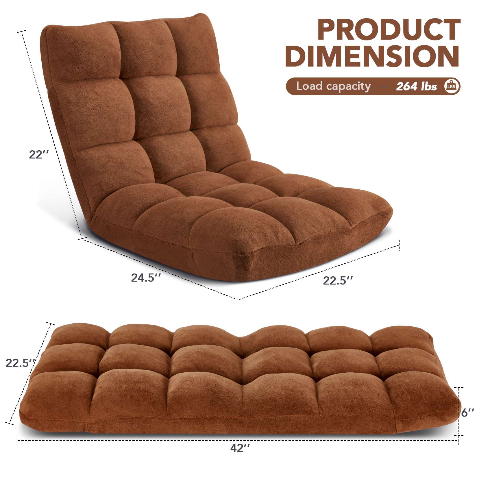 Folding Floor Chair with Back Support