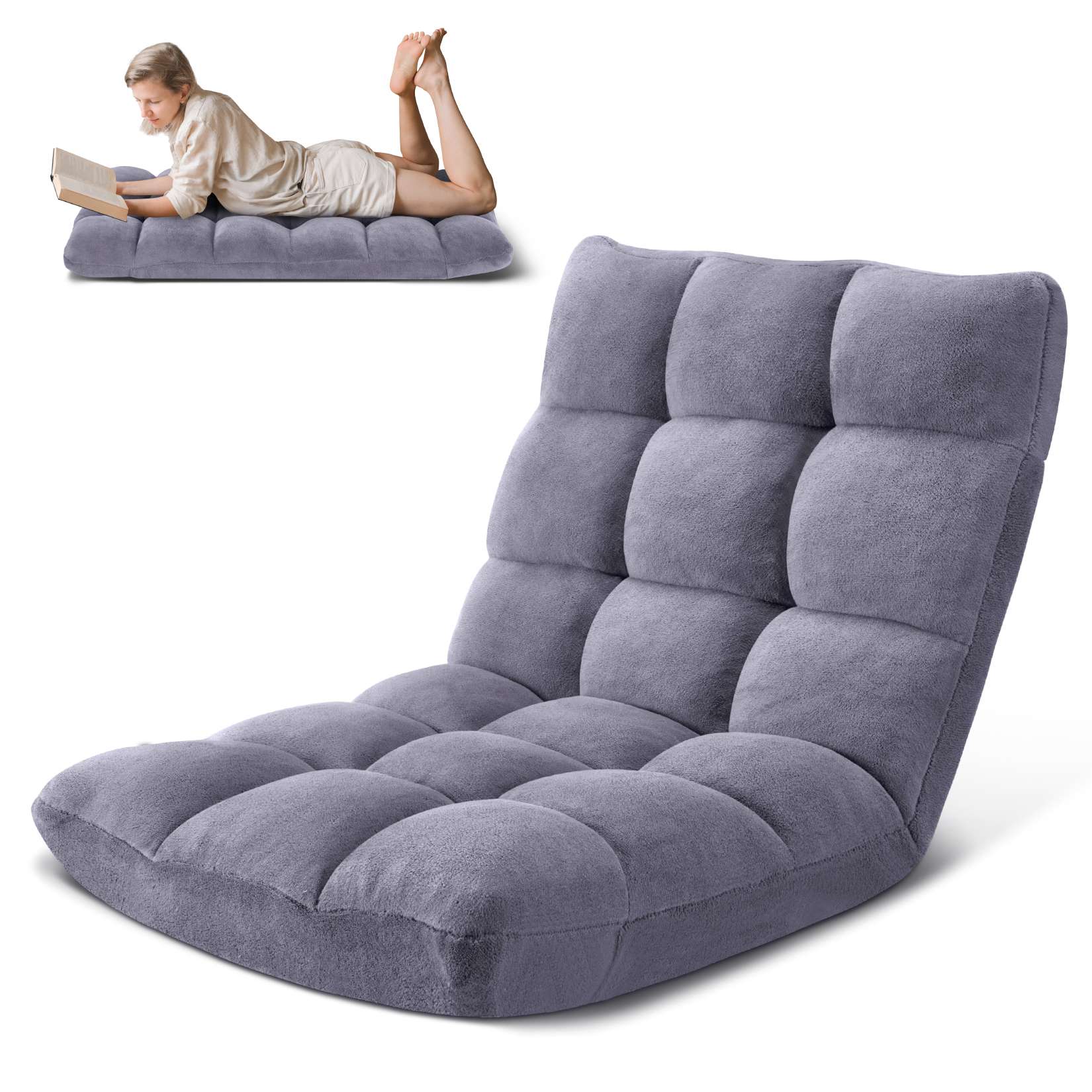 Folding Floor Chair with Back Support